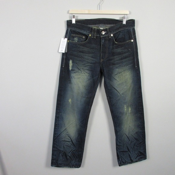Armani Exchange Distressed Jeans Made in USA Denim Blue Mens Size 31 Short 764 - Picture 1 of 13